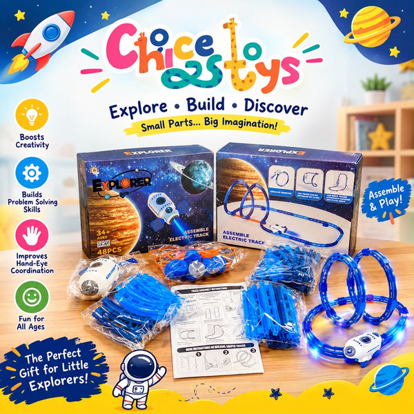 Rocket Explorer Assemble Electric Track Toy Kit for Kids