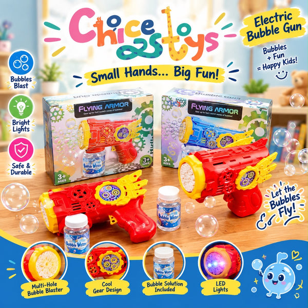 Flying Armour / Bubble Shooter Toy for Kids – Foam Glider & Launcher